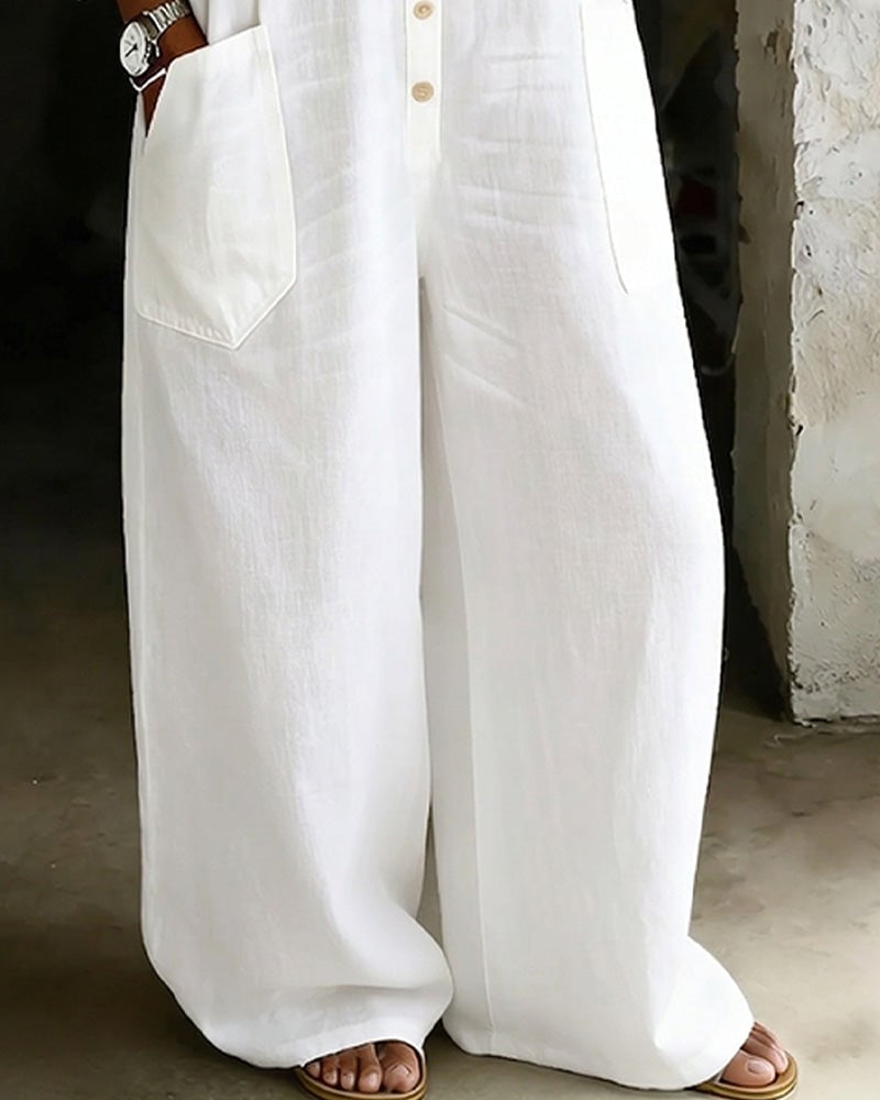 Liv | Lightweight White Jumpsuit