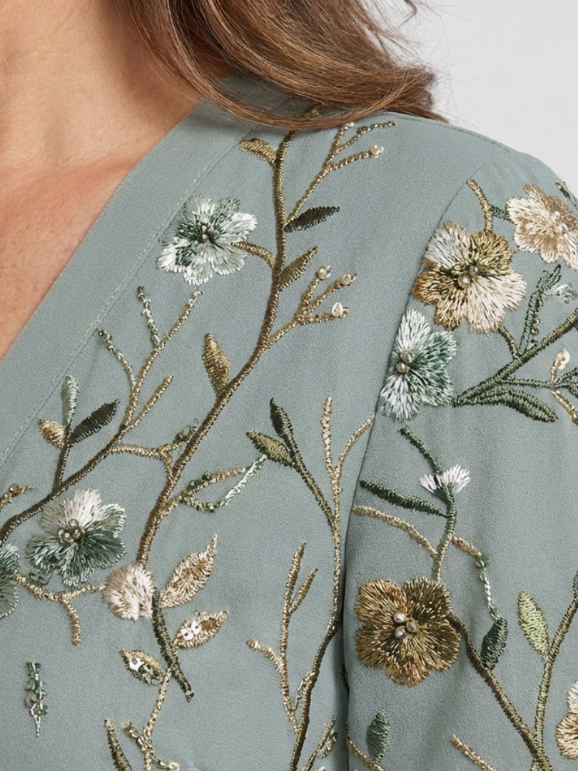 Hayes & Tate™ | Floral V Neck Short Sleeve Maxi Dress