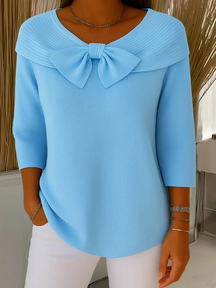 Bree | Bow Sweater with Round Neckline