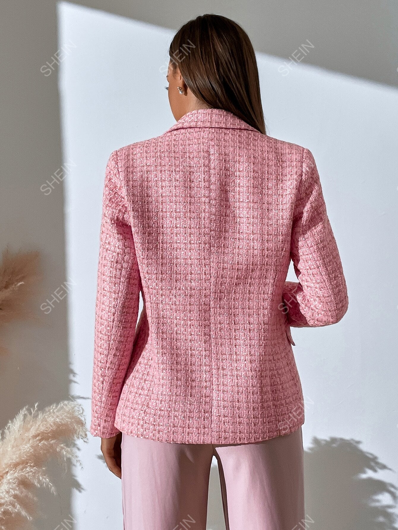 Zia | Tweed Plaid Breasted Blazer