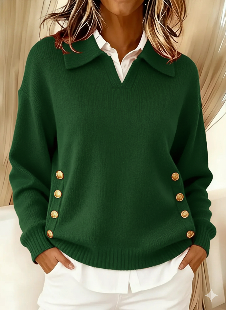 Lila | V-Neck Sweater with Collar