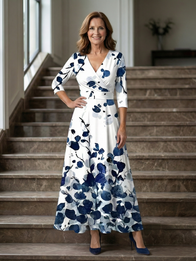 ELVENA™ | Floral Wrap Maxi Dress