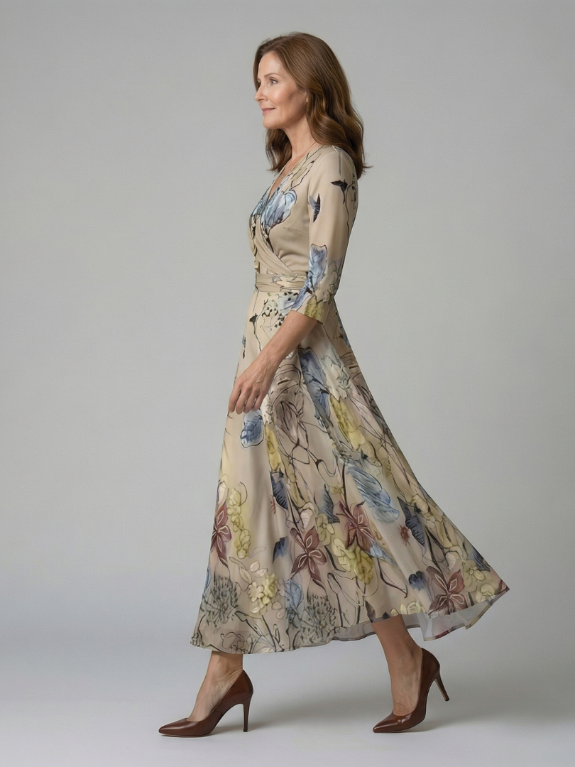 ELVENA™ | Floral Wrap Maxi Dress