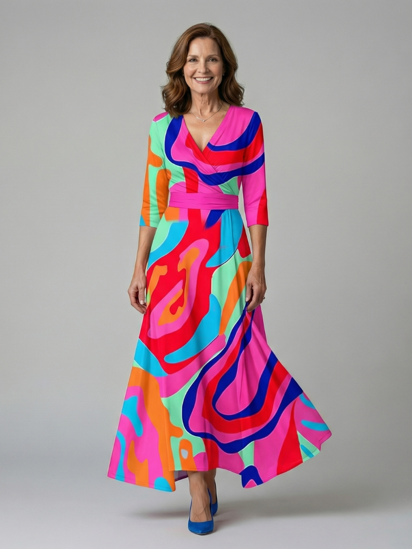 ELVENA™ | Floral Wrap Maxi Dress