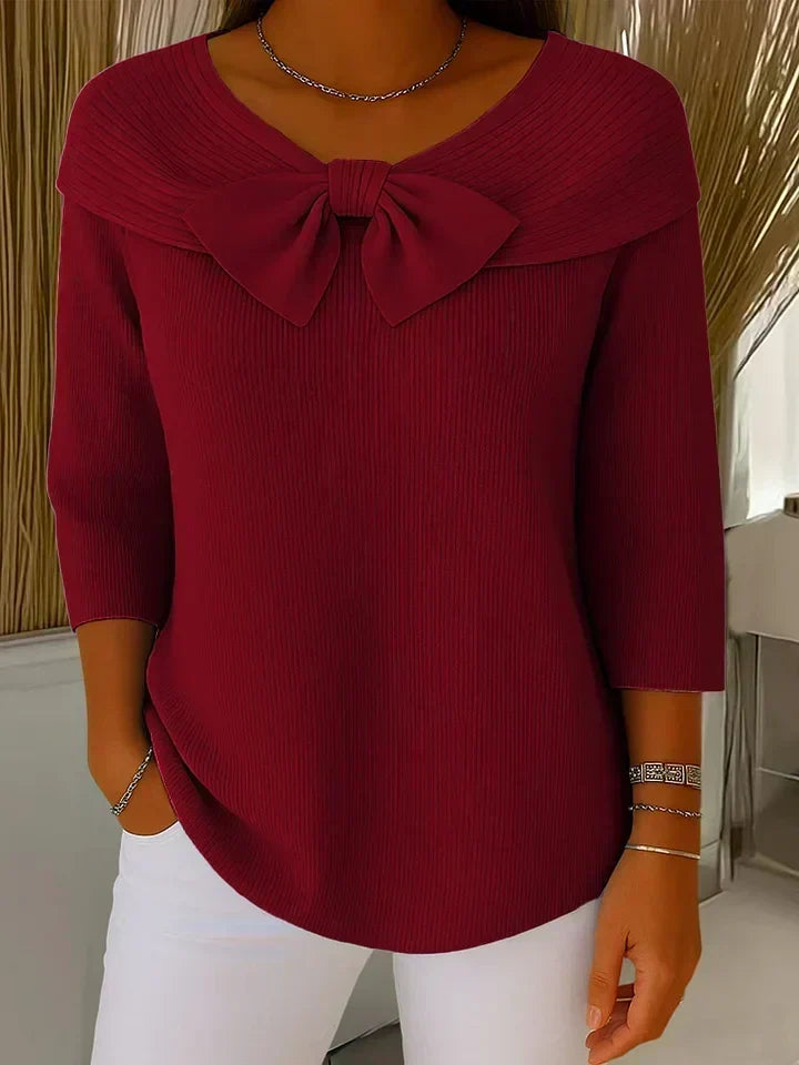 Bree | Bow Sweater with Round Neckline