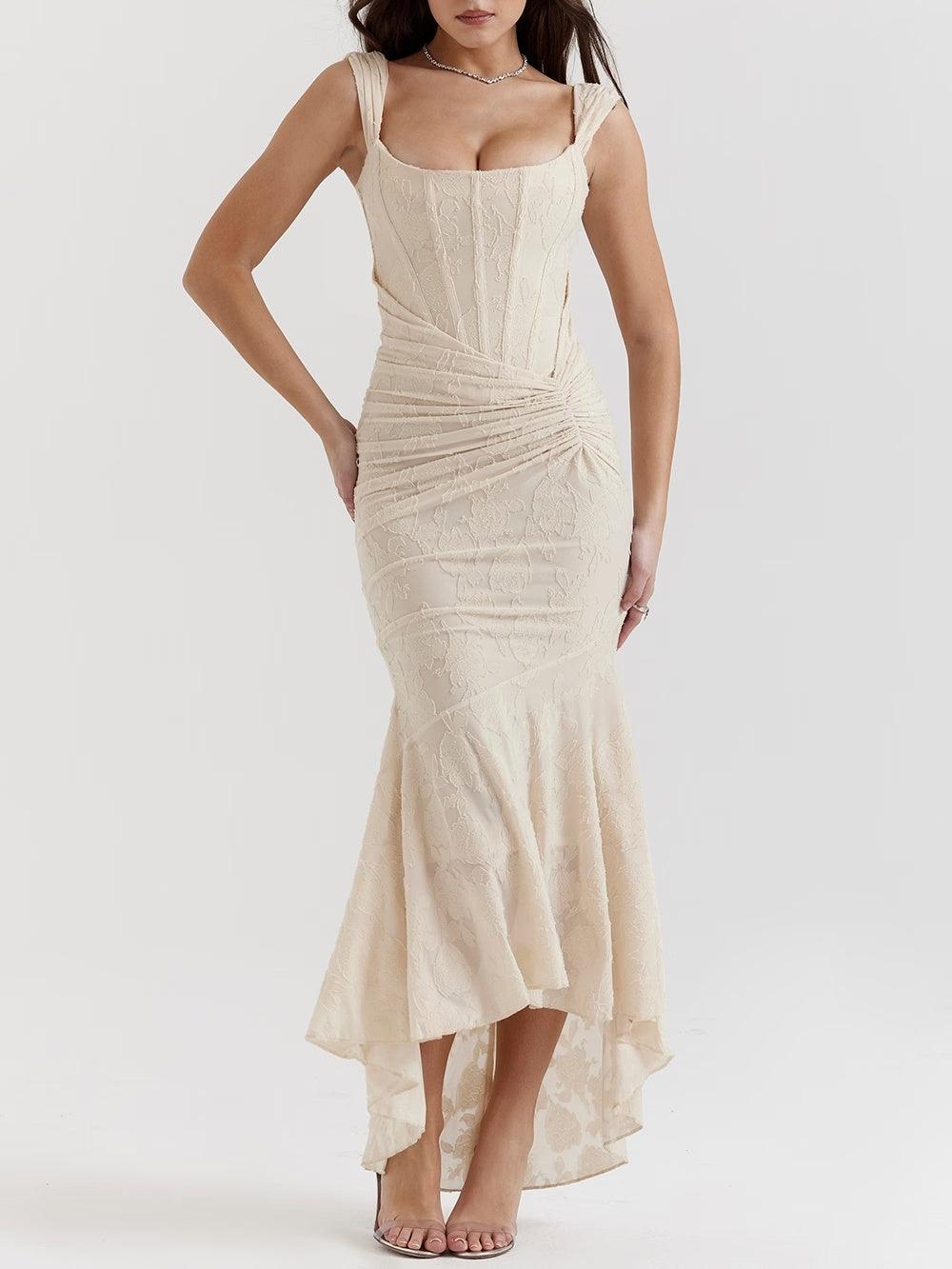 ELVENA™ | Lace Fishtail Midi Dress