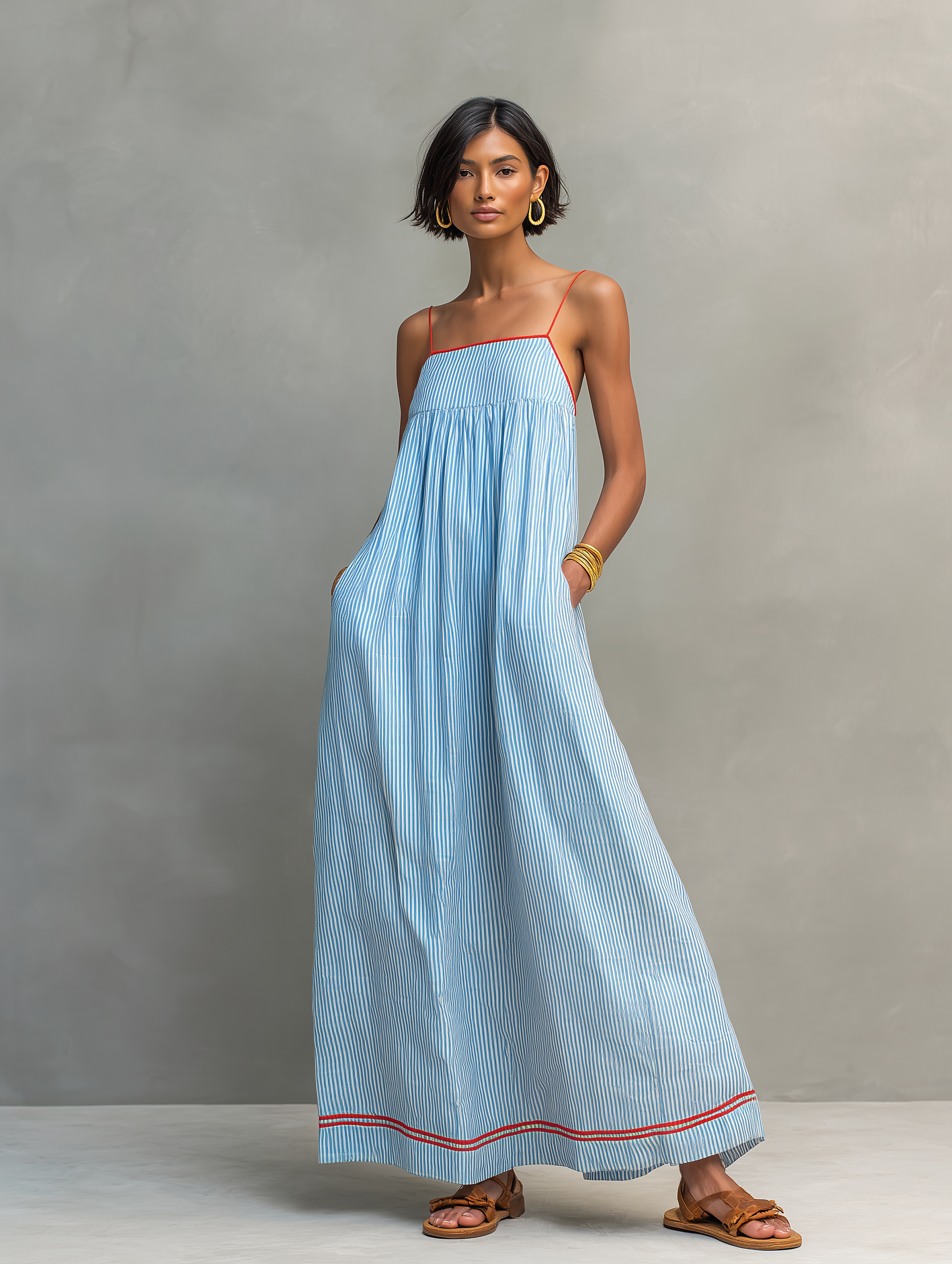 ELVENA™ | Striped Maxi Dress