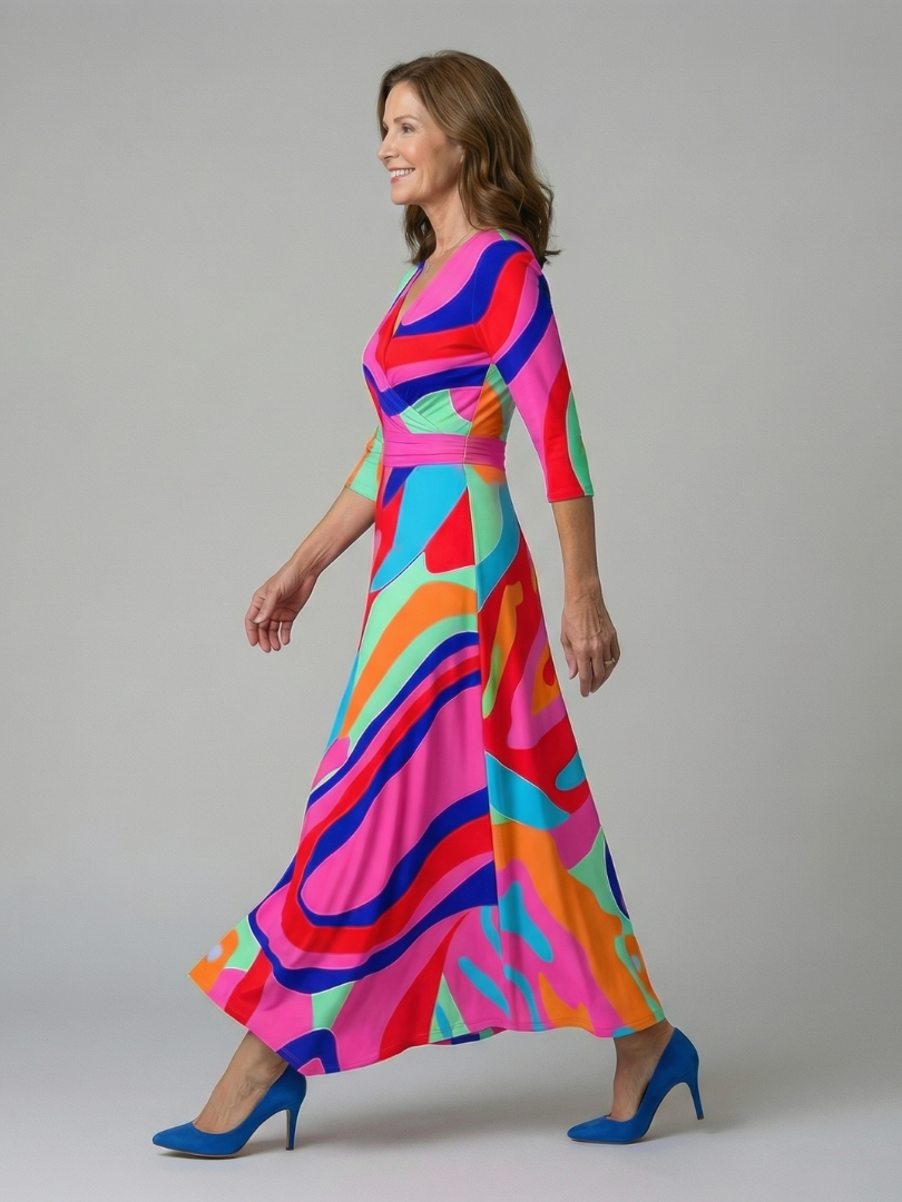 ELVENA™ | Floral Wrap Maxi Dress