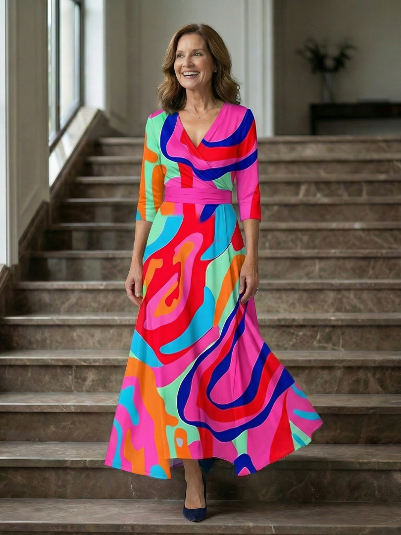 ELVENA™ | Floral Wrap Maxi Dress