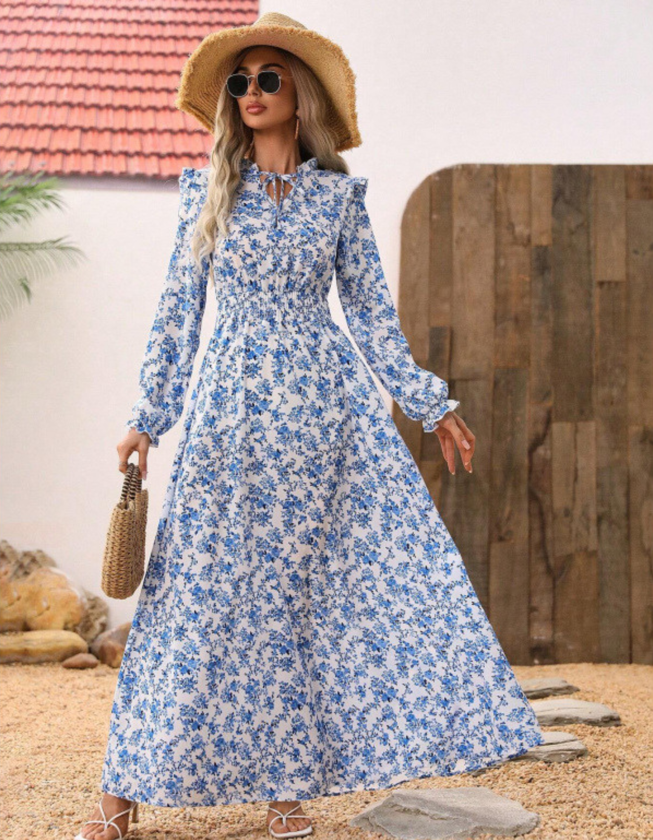 ELVENA™ | Romantic Long-Sleeve Maxi Dress