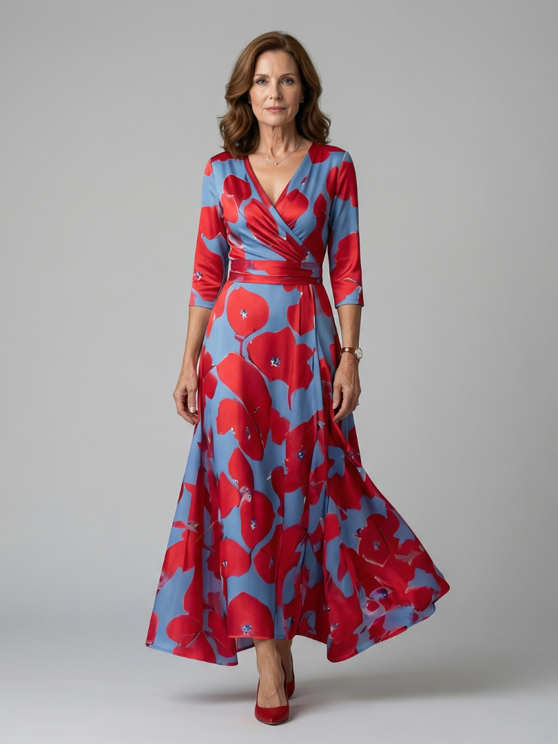 ELVENA™ | Floral Wrap Maxi Dress