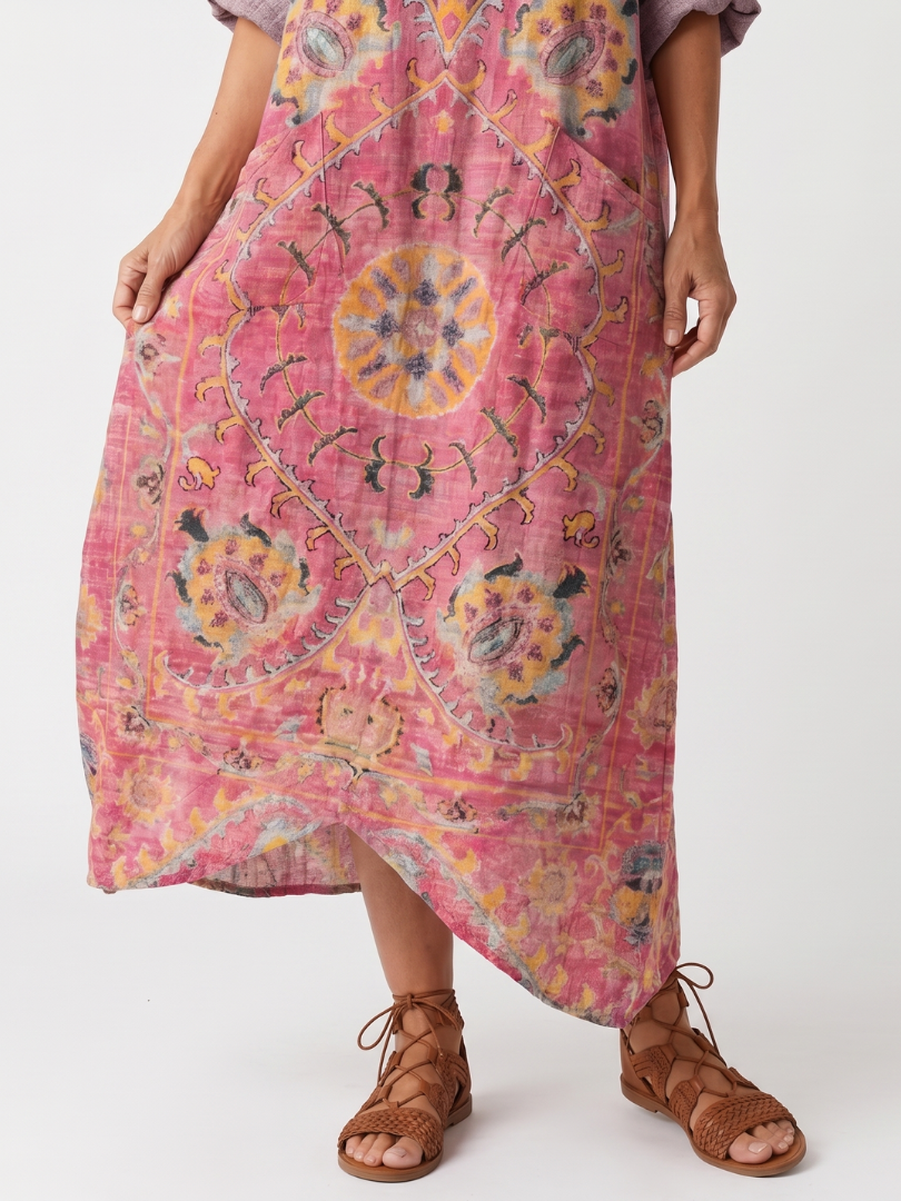 Clara | Abstract Print Relaxed Pocket Midi Dress