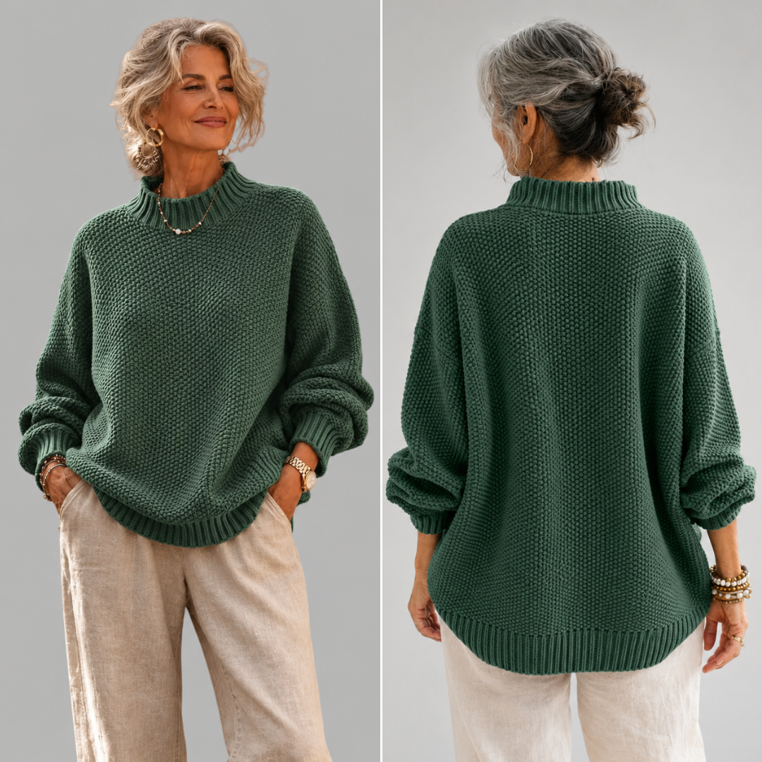 Ruth | Relaxed Mock Neck Knit Sweater