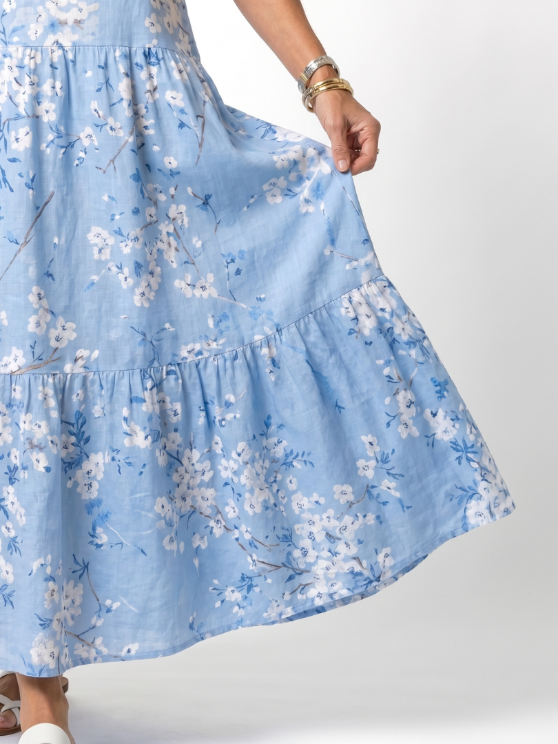 Celeste | Floral Print Tassel Tie Midi Dress