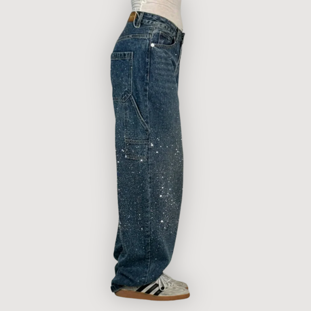 MICHELLE – GLITTER CARGO JEANS