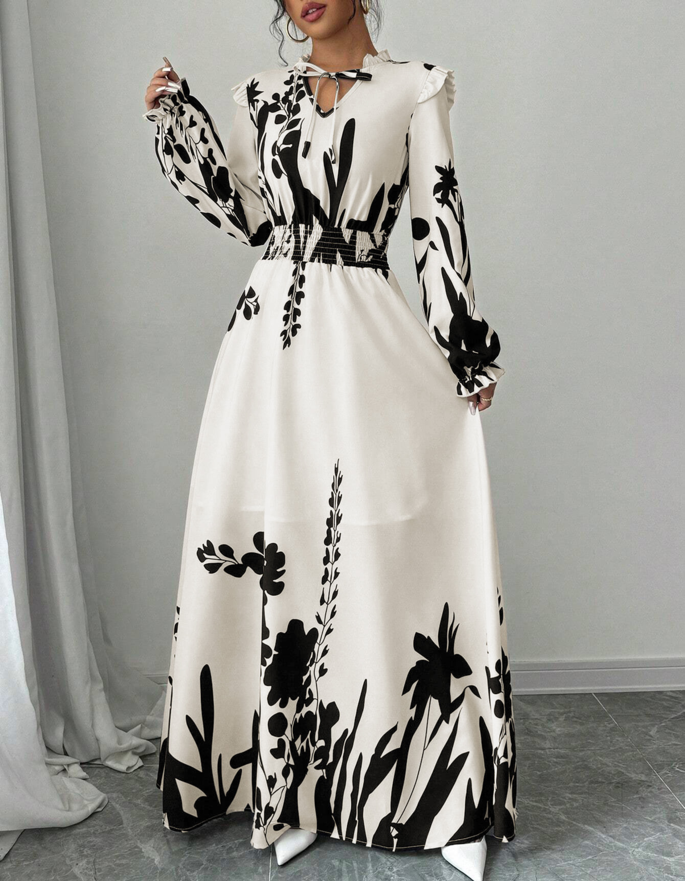 ELVENA™ | Romantic Long-Sleeve Maxi Dress