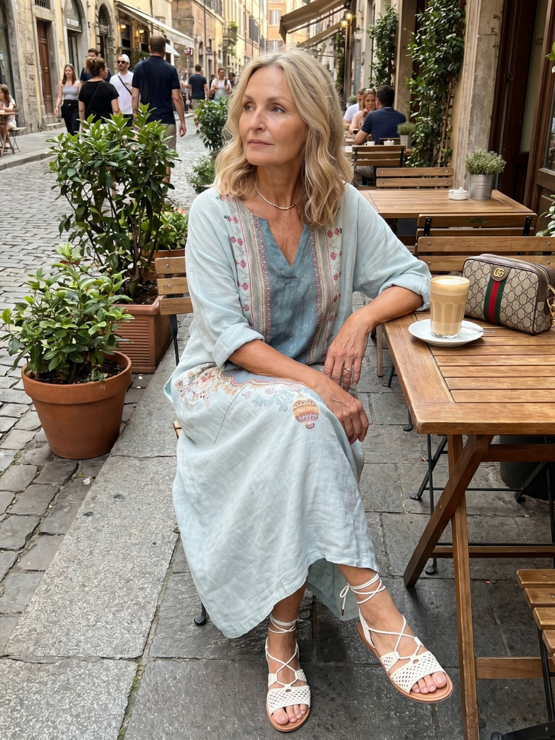 Isadora | Ornate Panel Embroidered Oversized Pocket Midi Dress