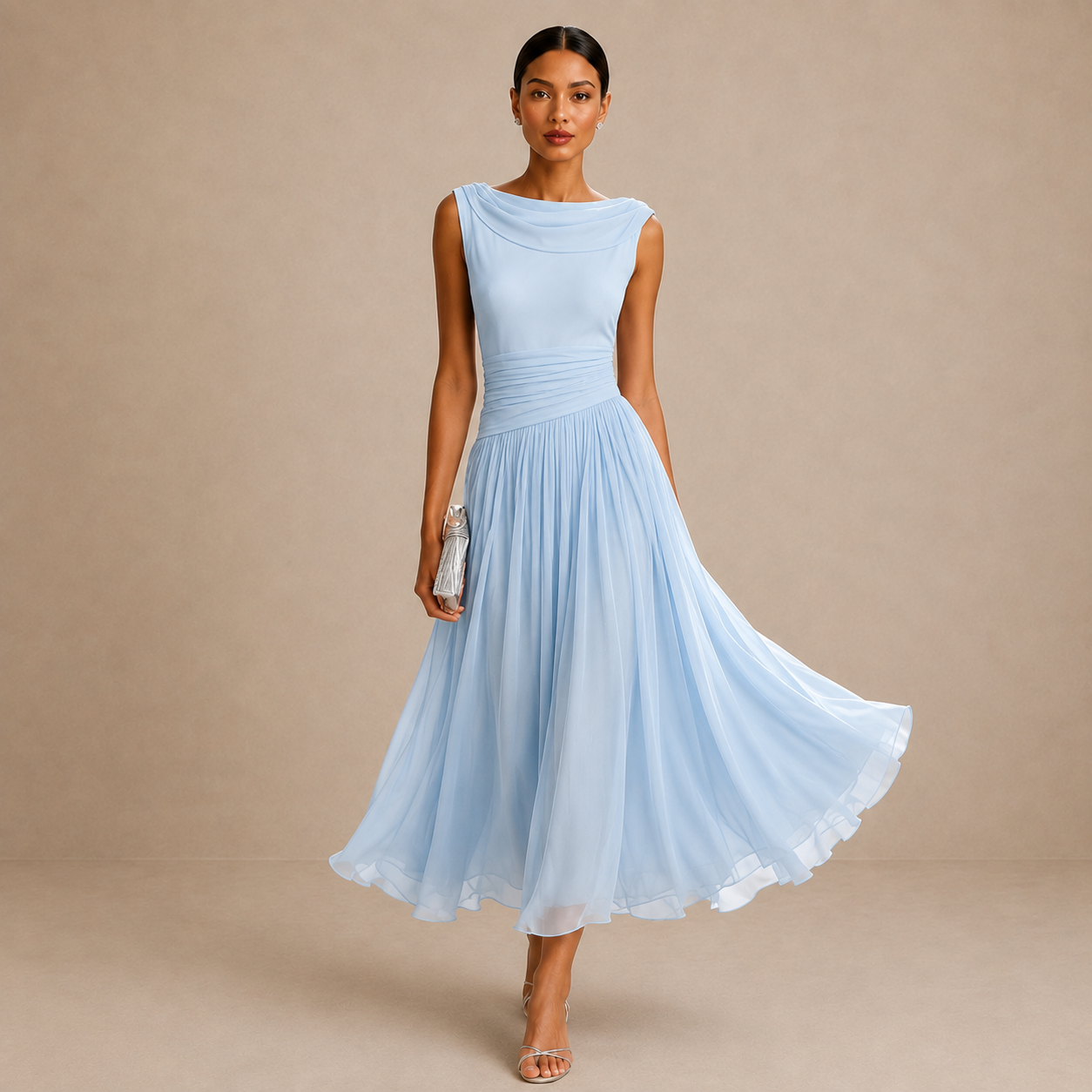 ELVENA™ | Pleated Midi Dress