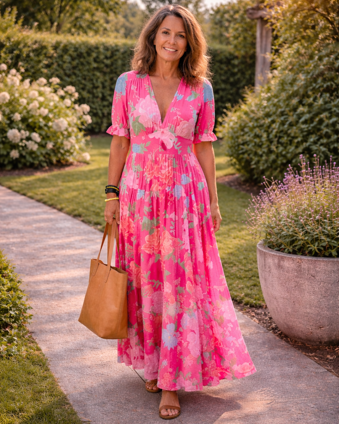 ELVENA™ | Floral V-Neck Maxi Dress