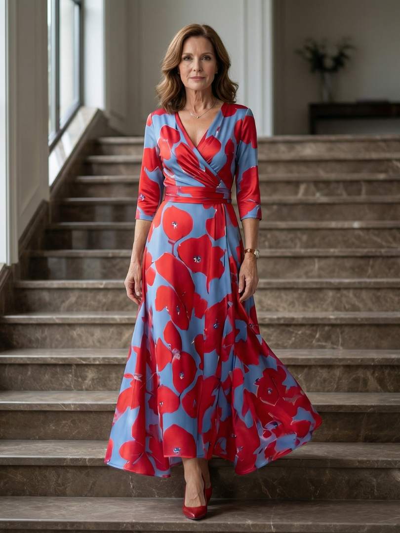 ELVENA™ | Floral Wrap Maxi Dress