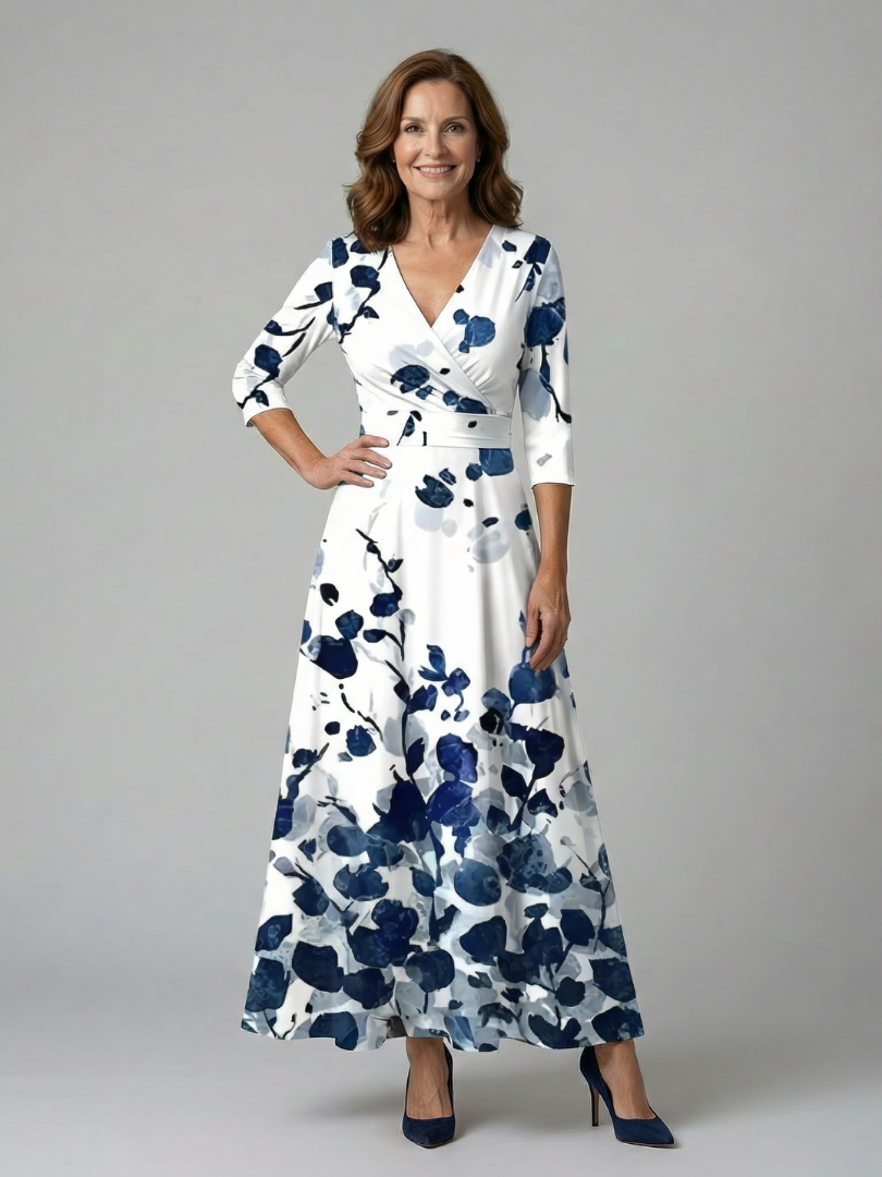 ELVENA™ | Floral Wrap Maxi Dress