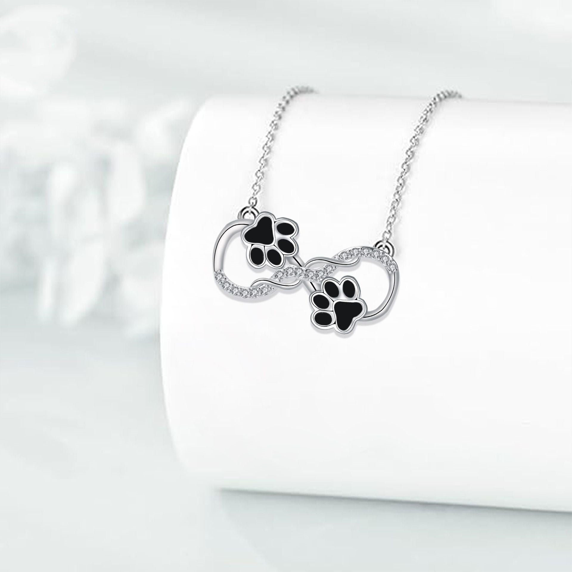 Infinity Symbol Pendant Necklace with Zirconia
