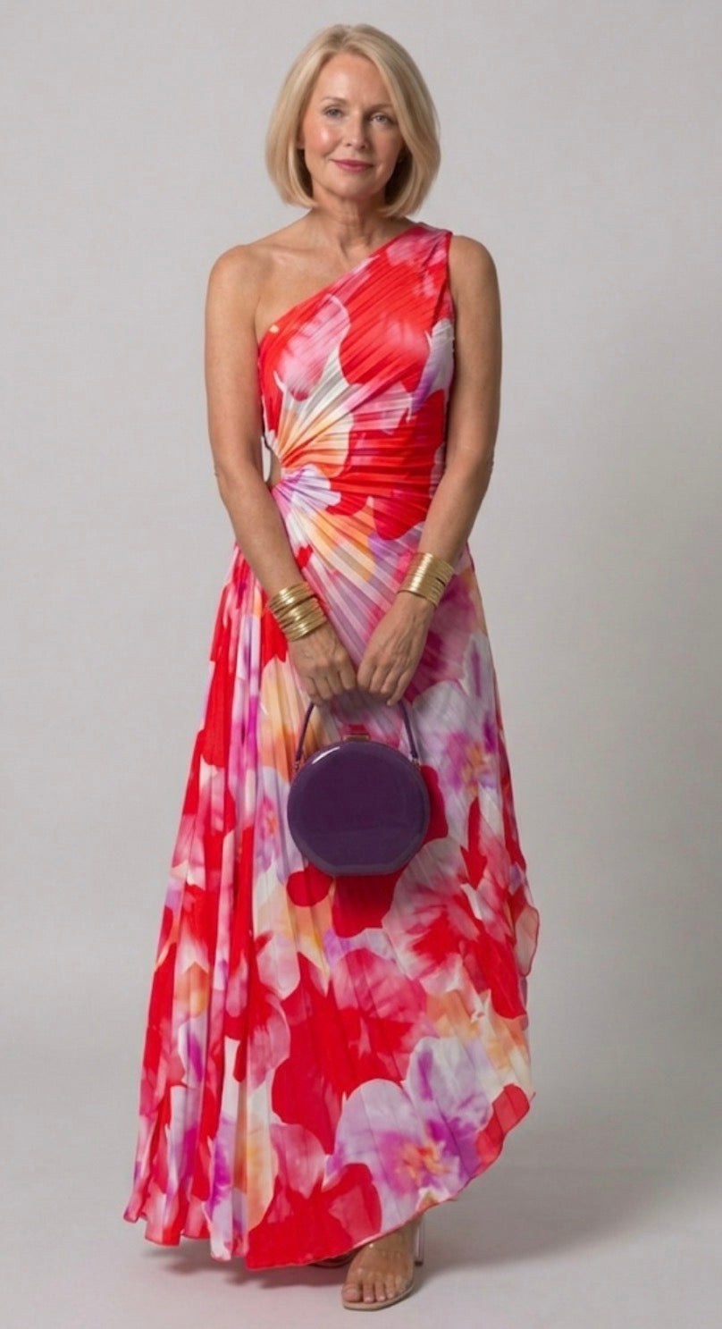 Hayes & Tate™  | Pleated One-Shoulder Dress
