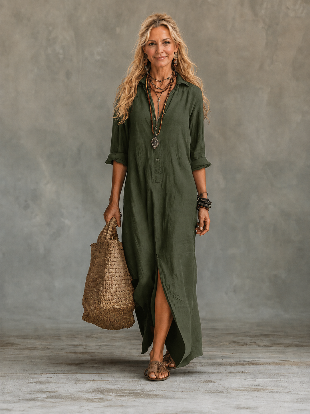 Vivienne | Button-Down Maxi Dress