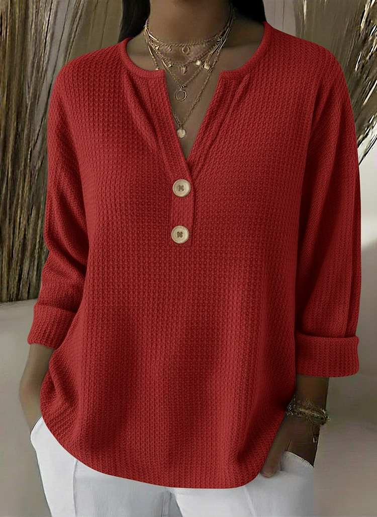 Lucinda™ | Henley Button Top