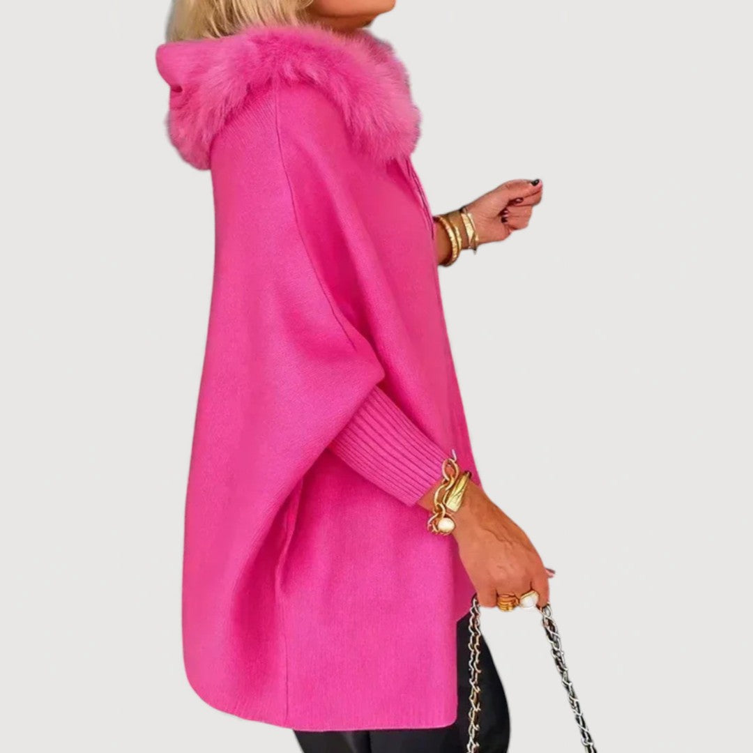 JENNA – CAPE COAT WITH HOOD