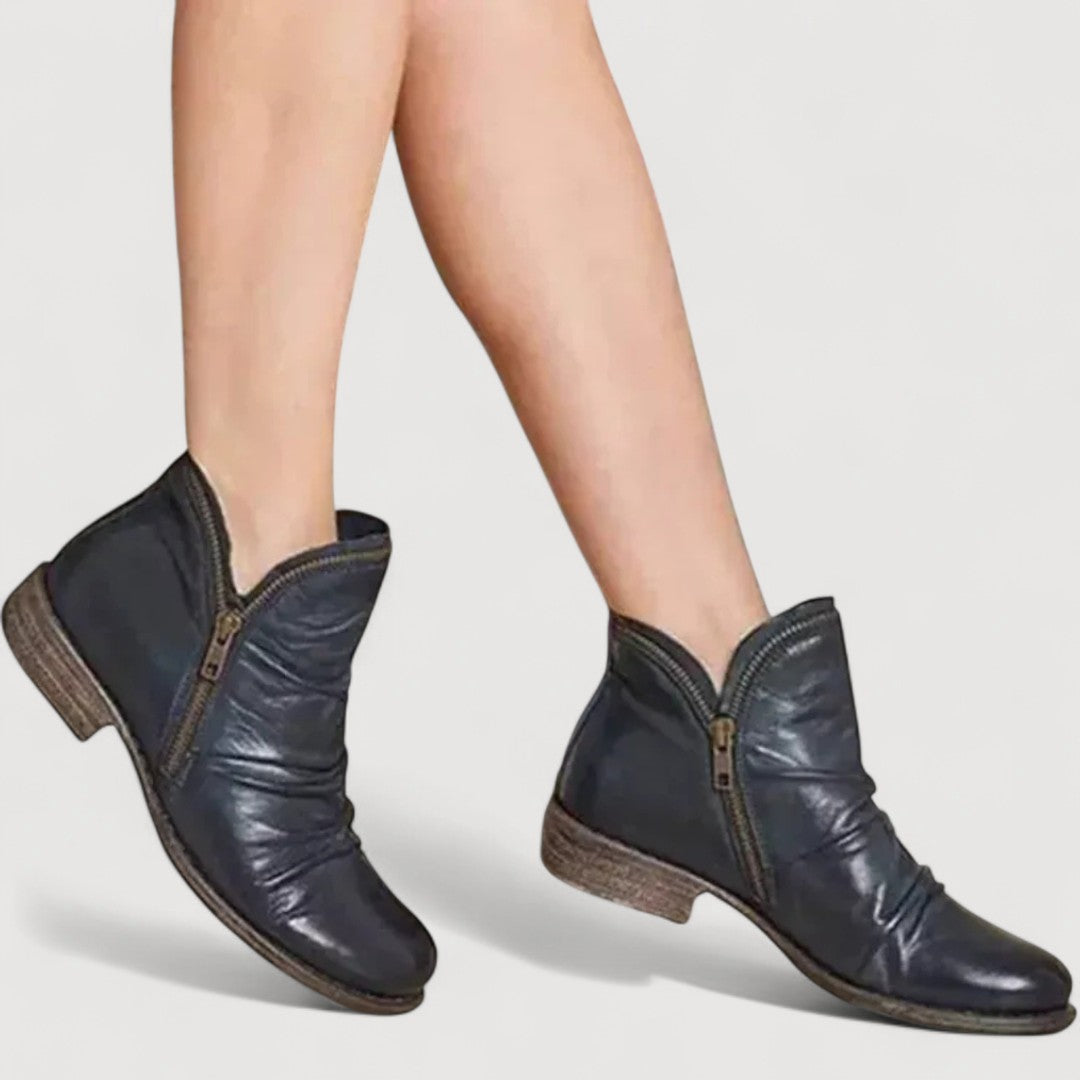 LIANELLA – Cozy Zip Ankle Boots