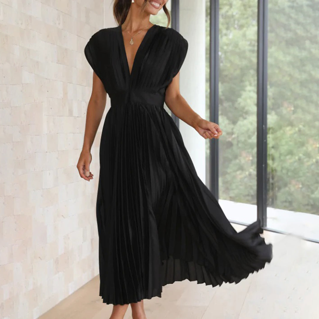 Hayes & Tate™  | Timeless Pleated Midi Dress