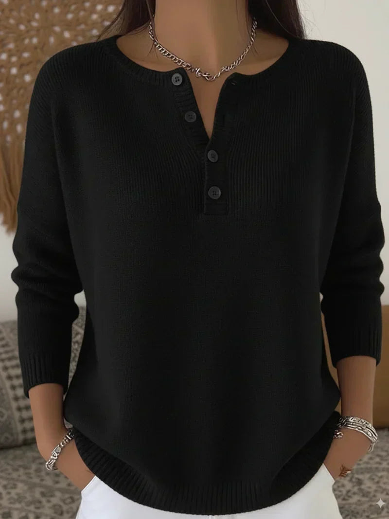 Demi | Henley Button-Up Sweater