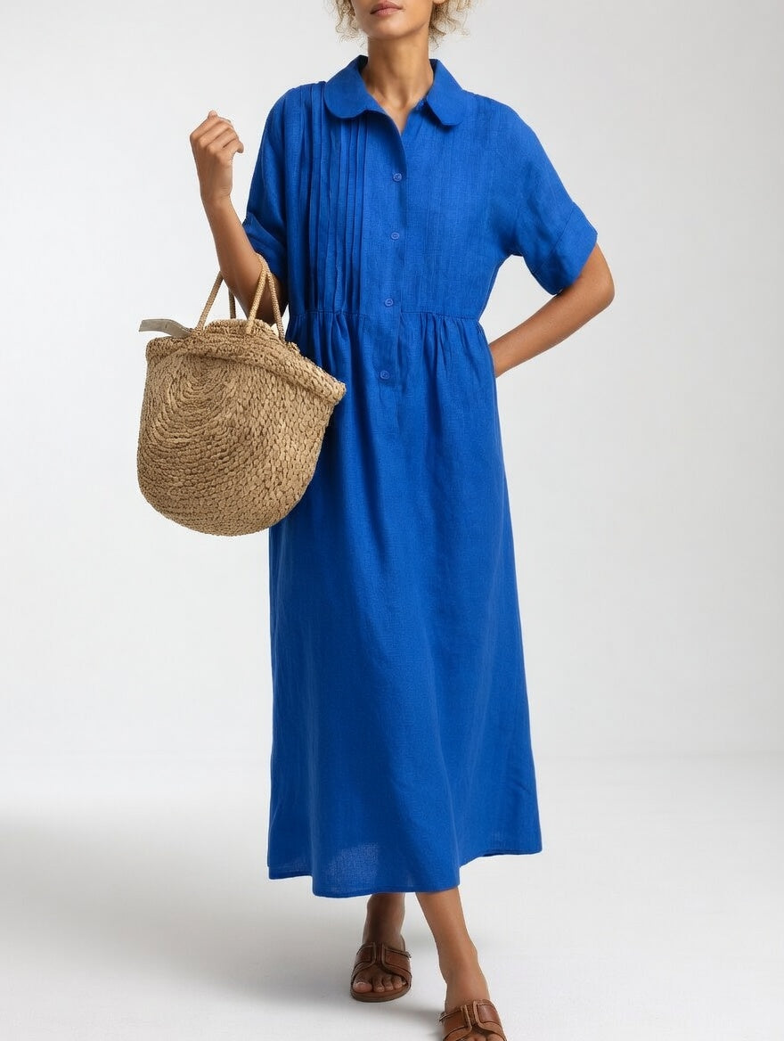 Lysandra | Flowy Cotton Shirt Dress