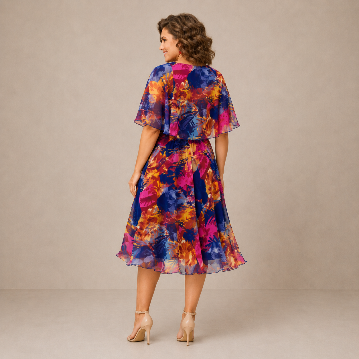 ELVENA™ | Colorful Floral Midi Dress