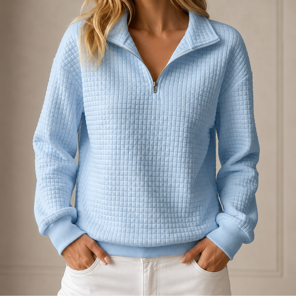 Waverly | Quilted Half-Zip Top