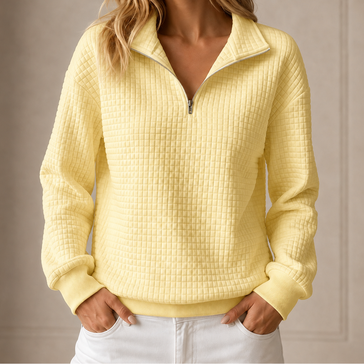 Waverly | Quilted Half-Zip Top