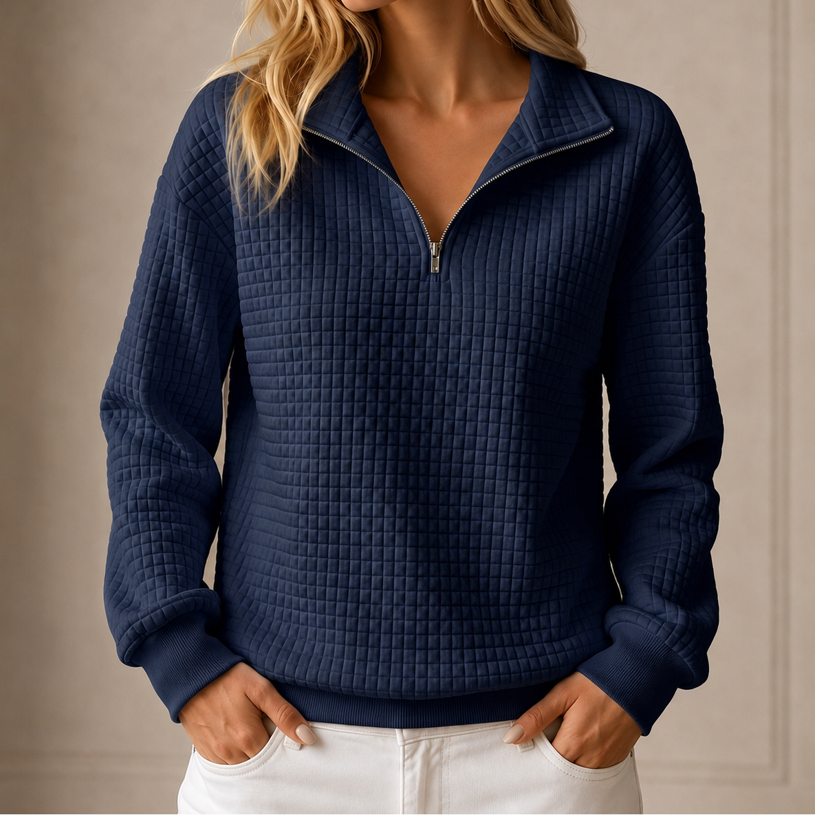 Waverly | Quilted Half-Zip Top