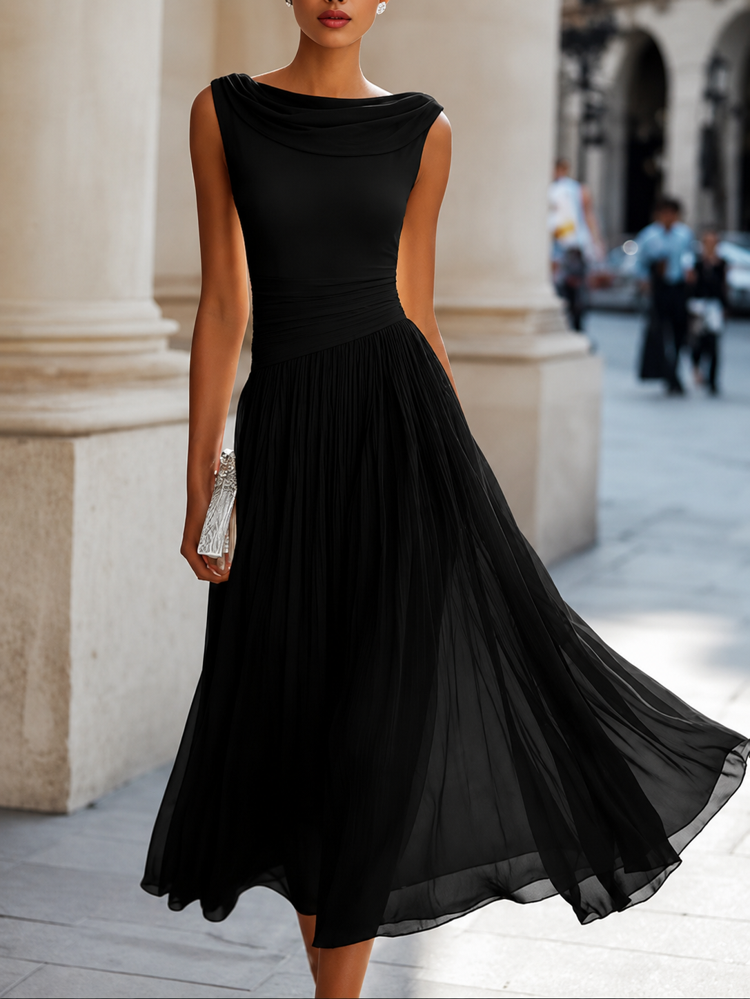 ELVENA™ | Pleated Midi Dress