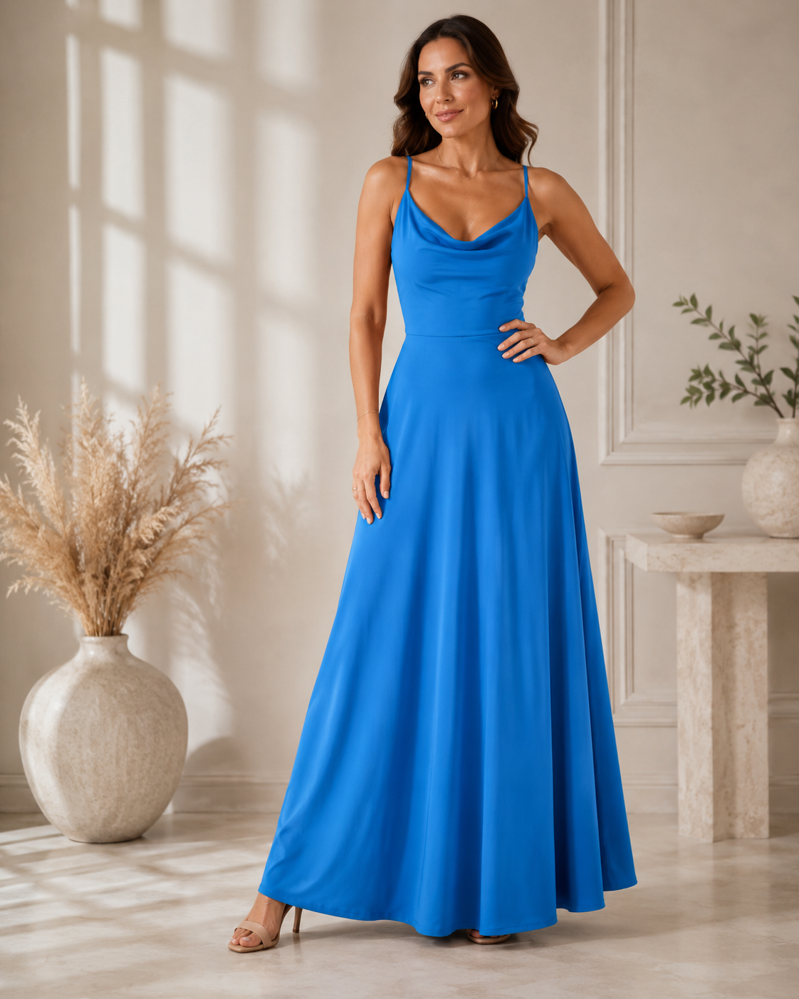 ELVENA™ | Cowl-Neck Maxi Dress