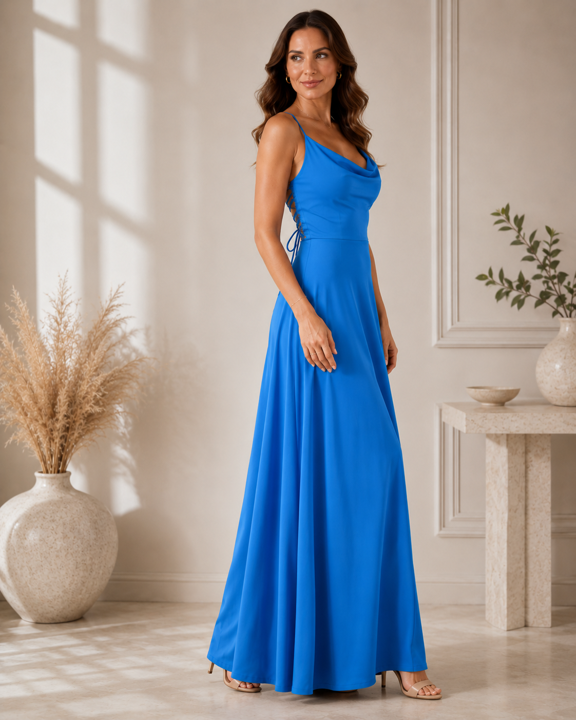 ELVENA™ | Cowl-Neck Maxi Dress