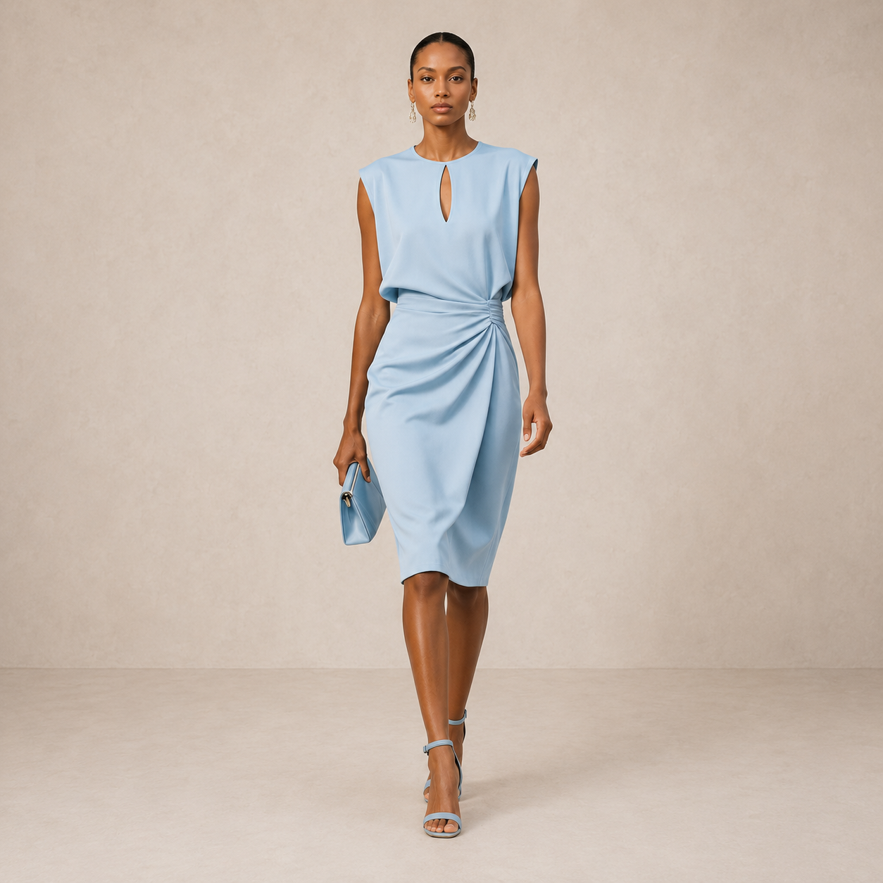 ELVENA™ | Draped Midi Dress