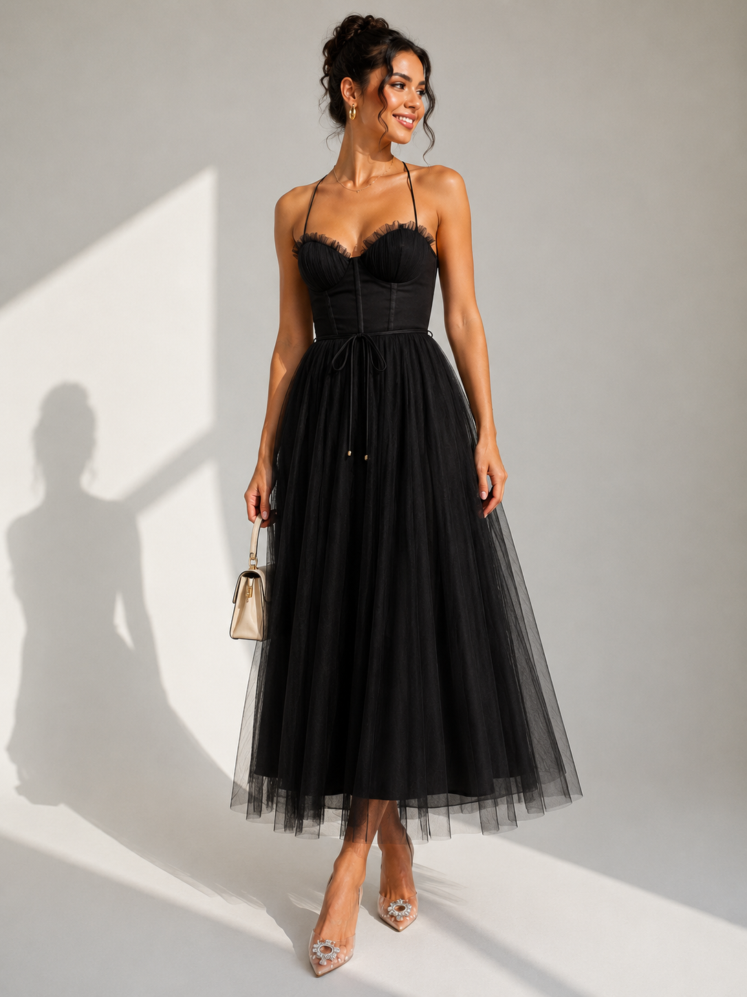 ELVENA™ | Cinched Waist Midi Dress