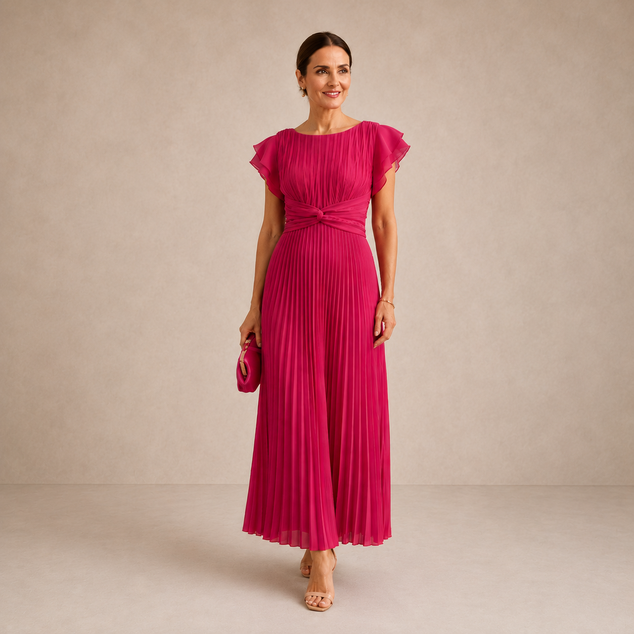 ELVENA™ | Tie-Front Midi Dress