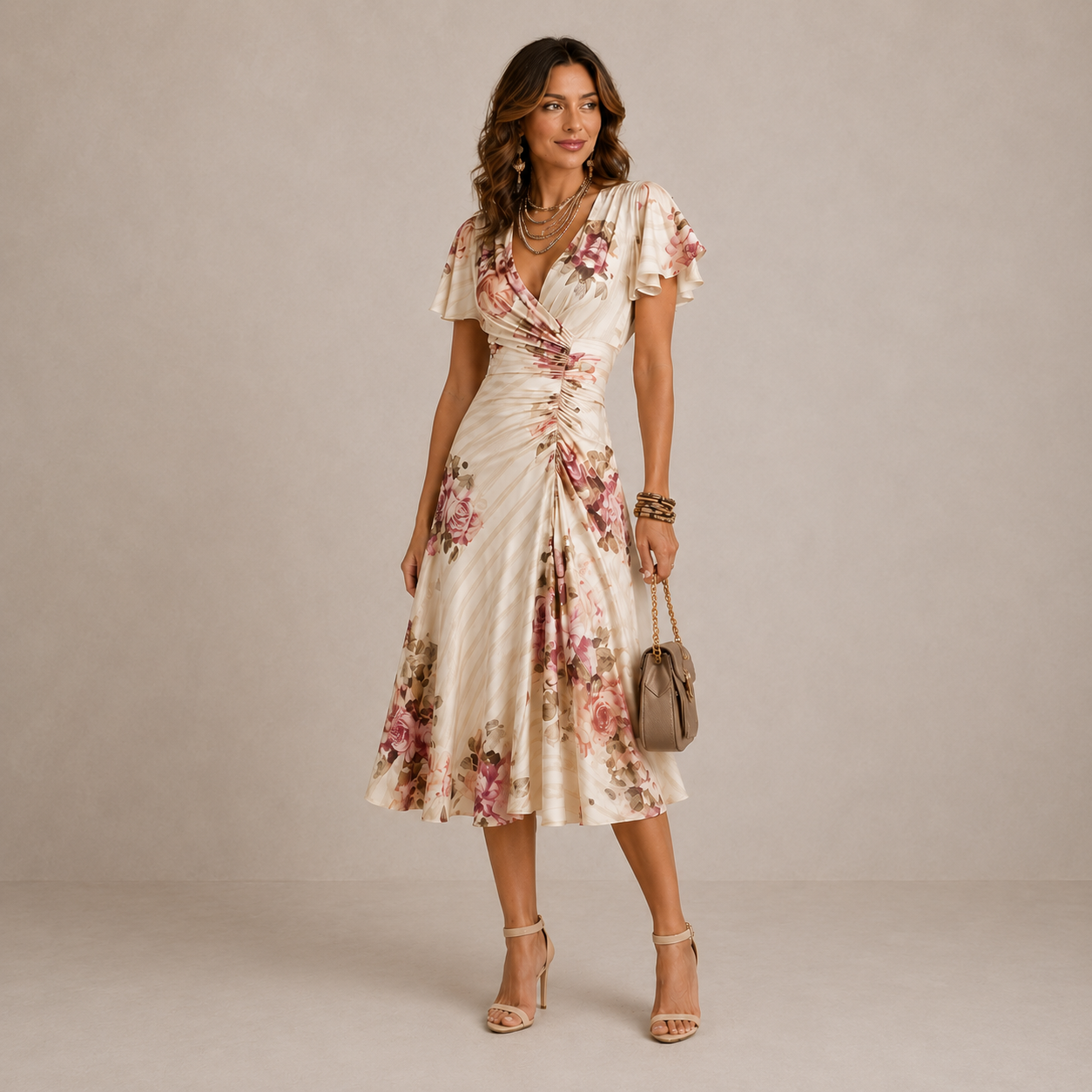 ELVENA™ | Pleated Midi Dress