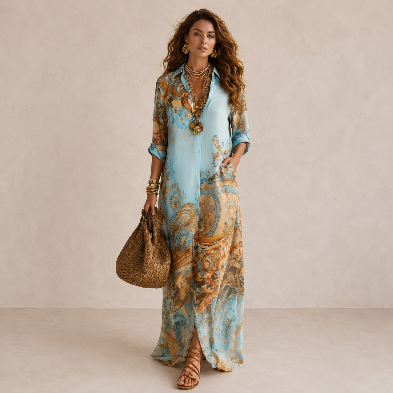 ELVENA™ | Bohemian Paisley Maxi Dress