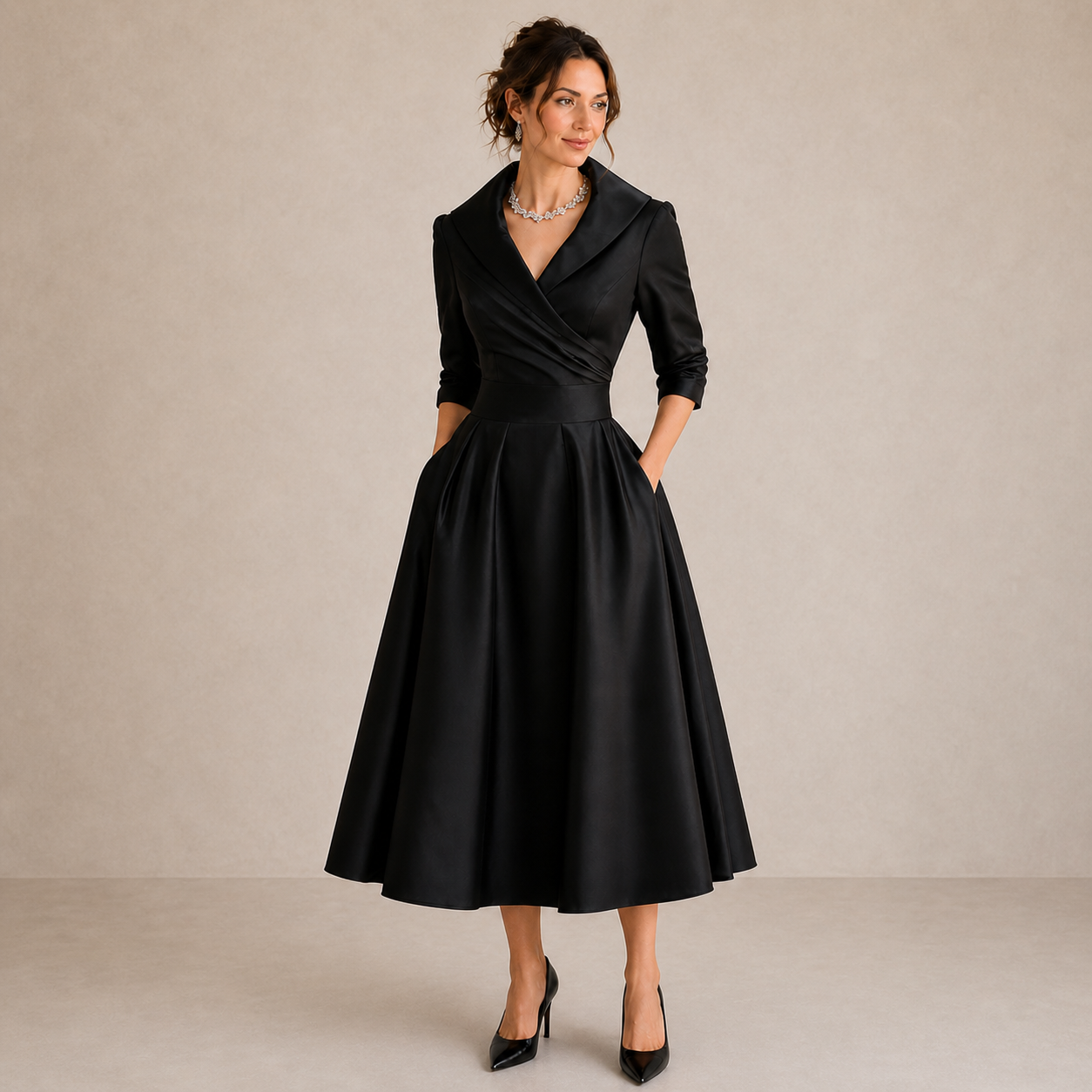 ELVENA™ | Fitted Midi Dress