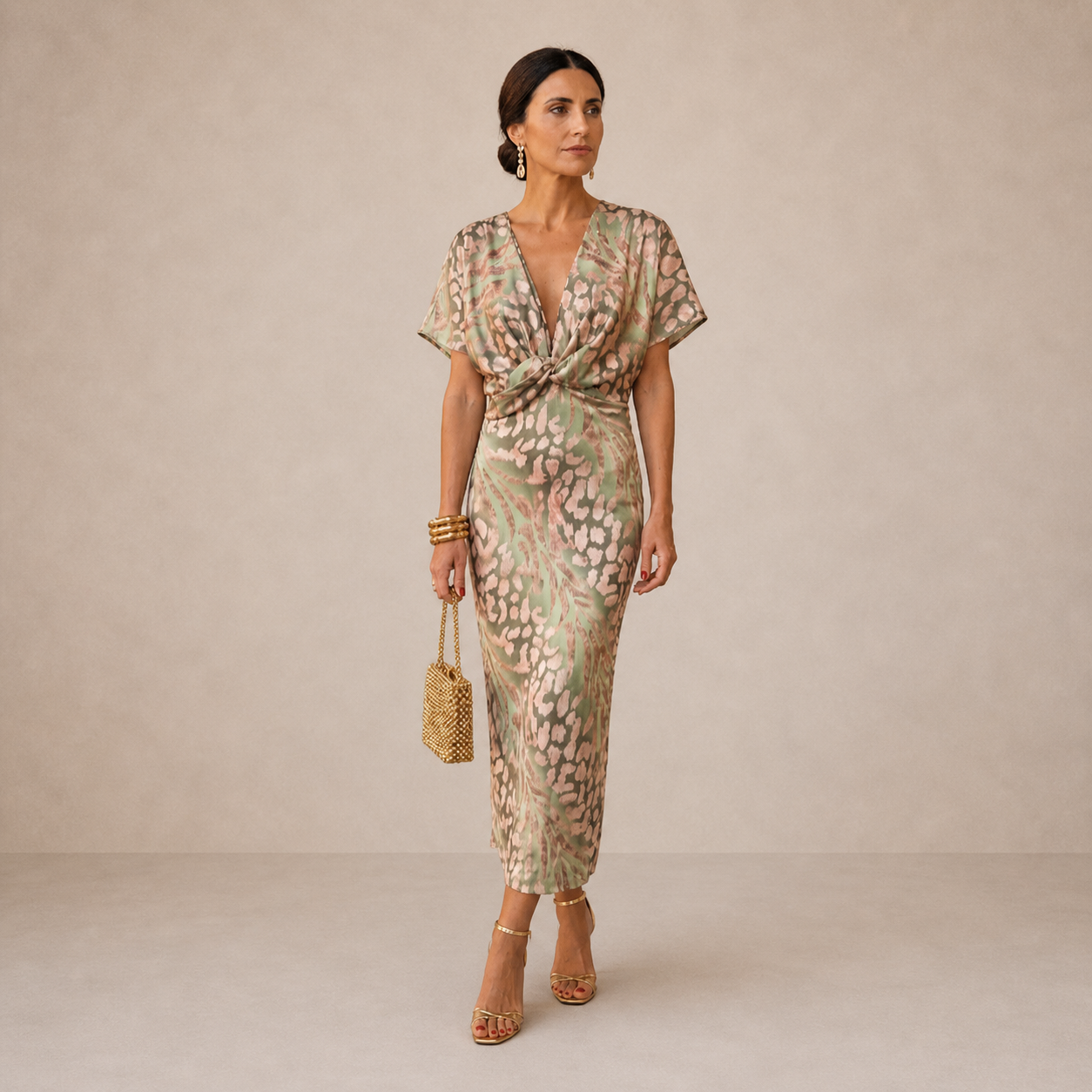 ELVENA™ | Ruffle Sleeve Midi Dress