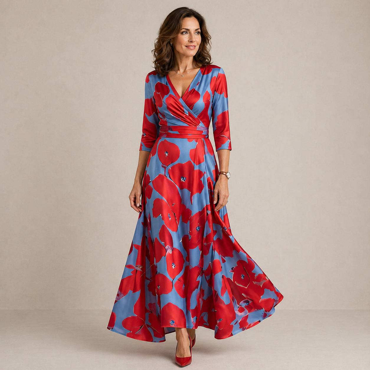 ELVENA™ | Floral Wrap Maxi Dress
