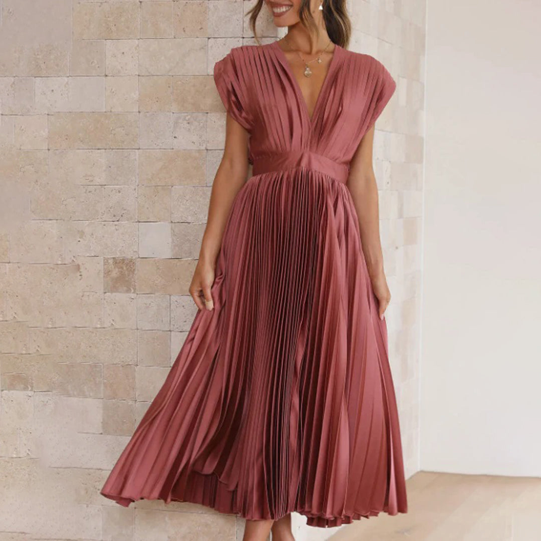 Hayes & Tate™  | Timeless Pleated Midi Dress